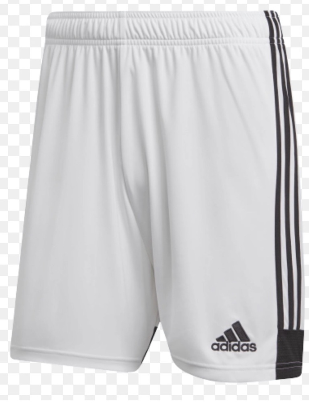 GAME TIME! Adidas White Athletic Shorts with Black Side Stripes